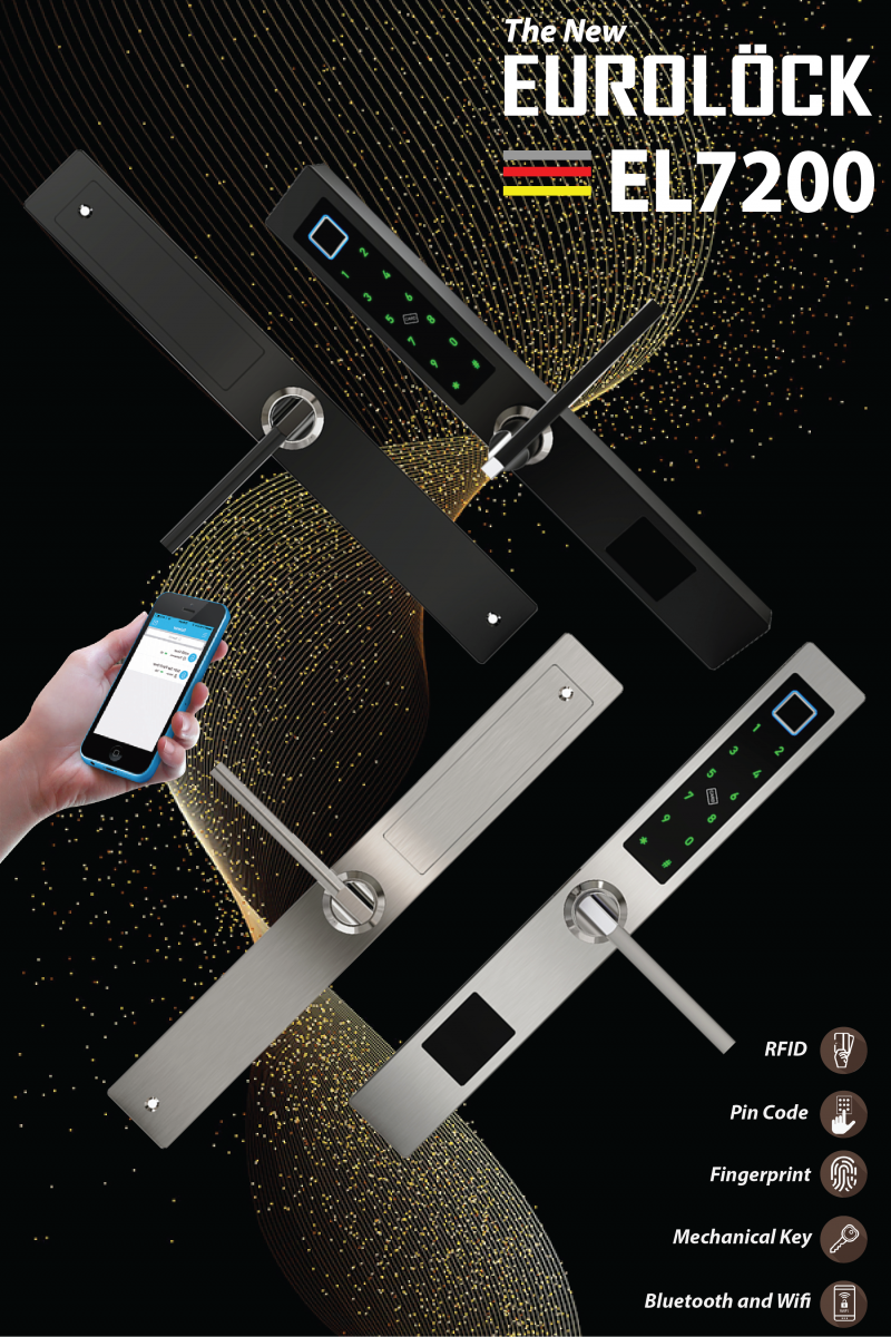 Khóa vân tay wifi cửa nhôm kính