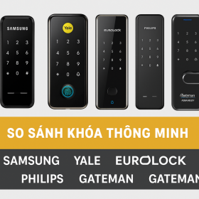 So Sánh Khoá Thông Minh Samsung, Yale, Eurolock, Philips, Gateman