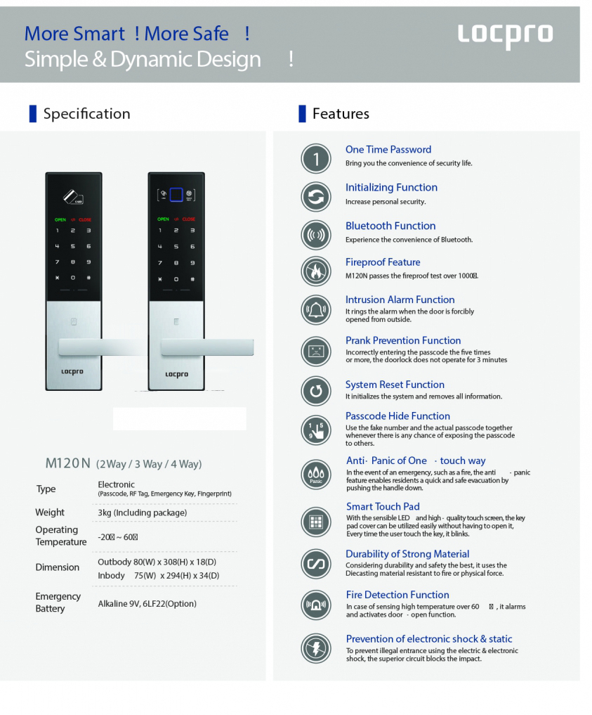 Khóa điện tử Locpro M120N Mobile Version (App)