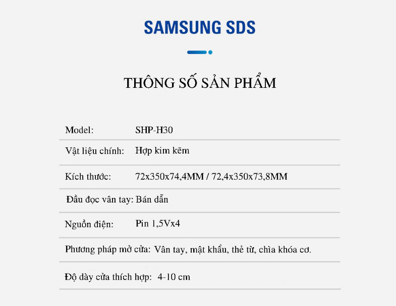 Khóa cửa vân tay Samsung SHP-H30